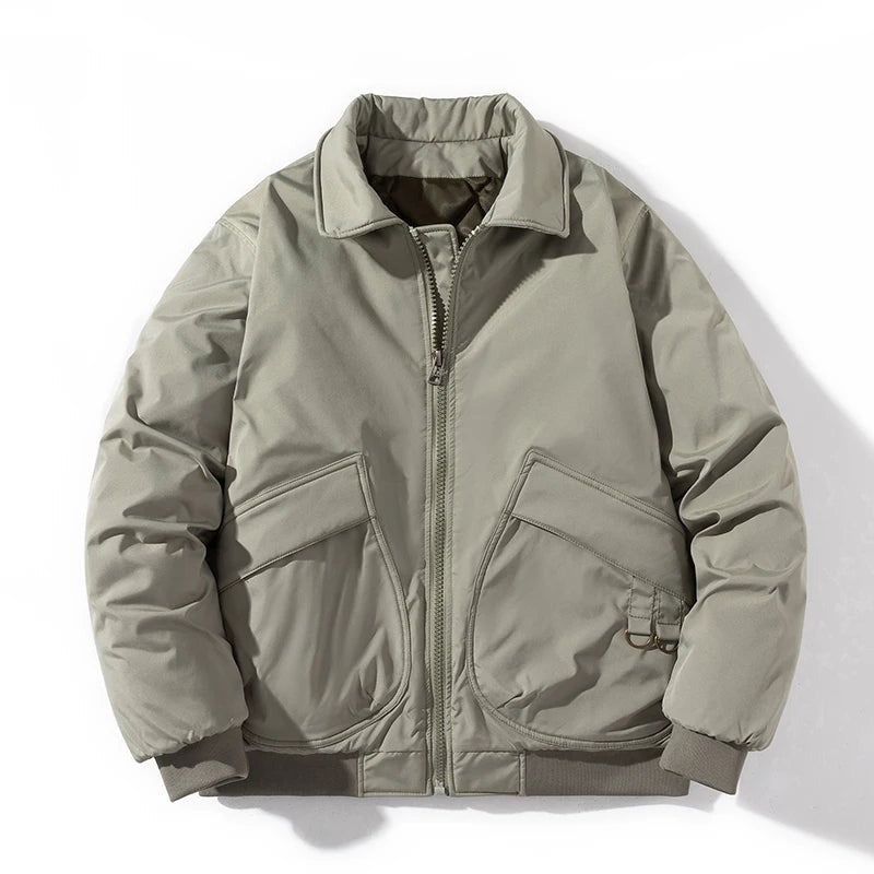 Cumiana Collared Padded Bomber Jacket - Light Green