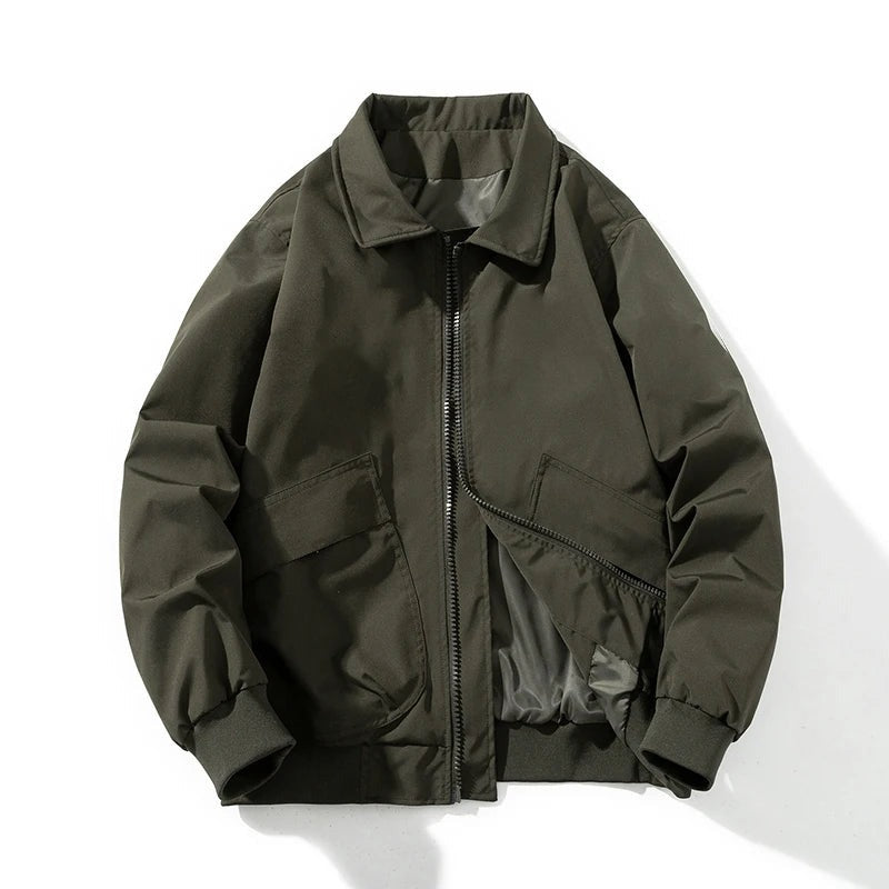 Cumiana Collared Padded Bomber Jacket - Dark Green