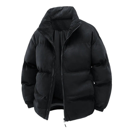 Deruta Suede Puffer Jacket - Black