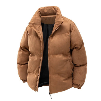 Deruta Suede Puffer Jacket - Khaki