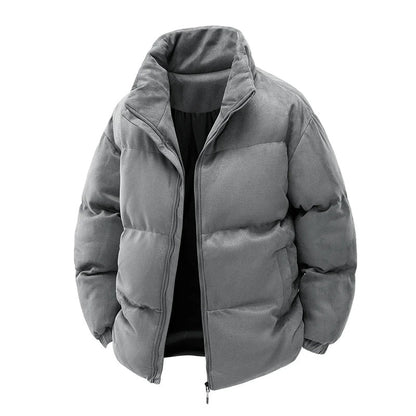 Deruta Suede Puffer Jacket - Grey