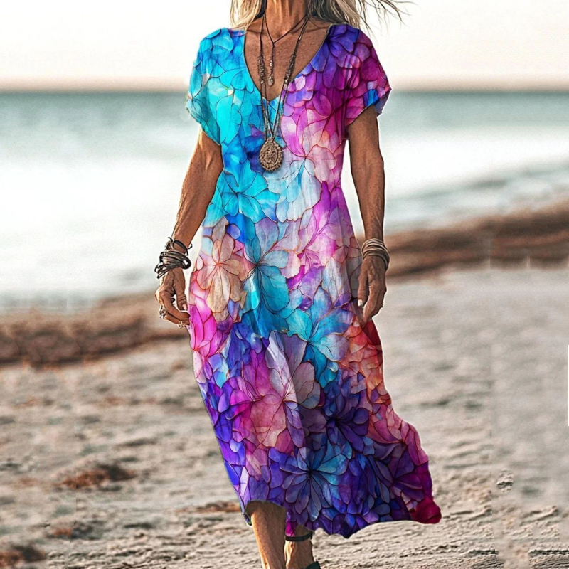 Boho Maxi Dress - Purple