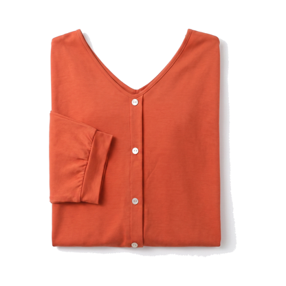 Draped V-Neck Top - folded