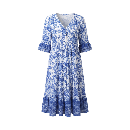 Floral Button Midi Dress - product cover