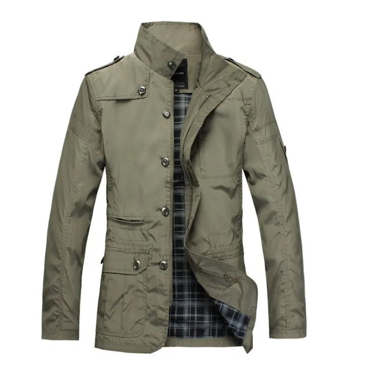 Empoli Stand-Collar Field Jacket - Khaki
