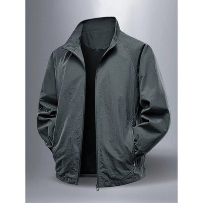 Erice Lightweight Stand-Collar Jacket - Dark Grey