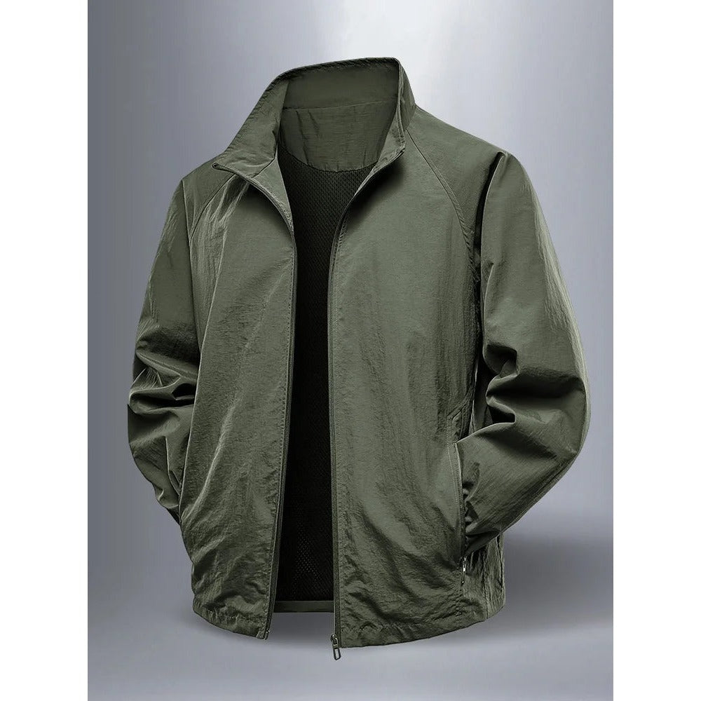 Erice Lightweight Stand-Collar Jacket - Green