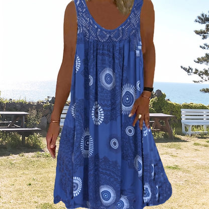 Medallion Beach Dress - Blue