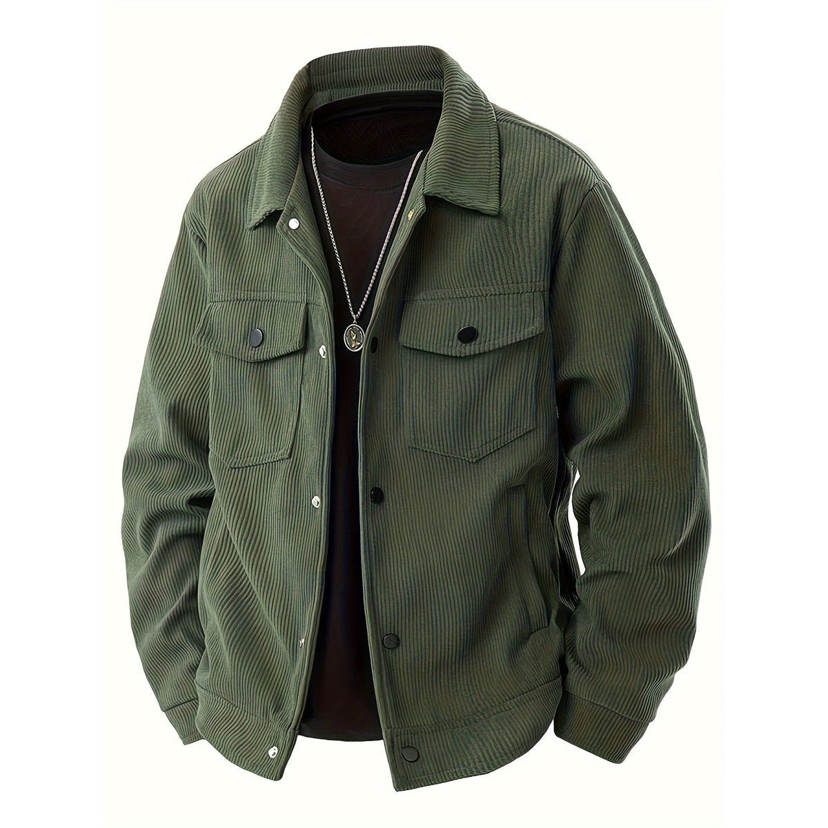 Faenza Corduroy Shirt Jacket - Green