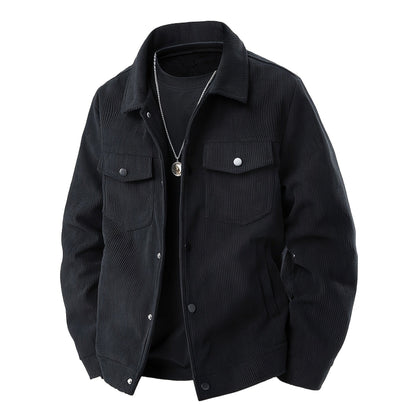 Faenza Corduroy Shirt Jacket - Black