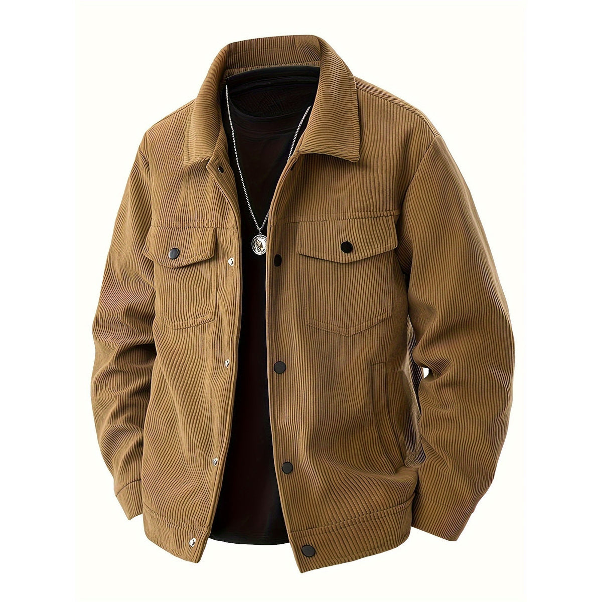 Faenza Corduroy Shirt Jacket - Brown