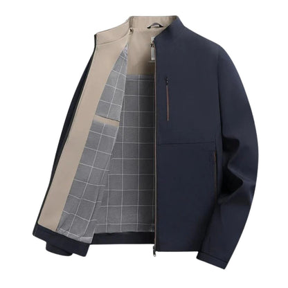 Fasano Stand-Collar Zip Jacket - Dark Blue