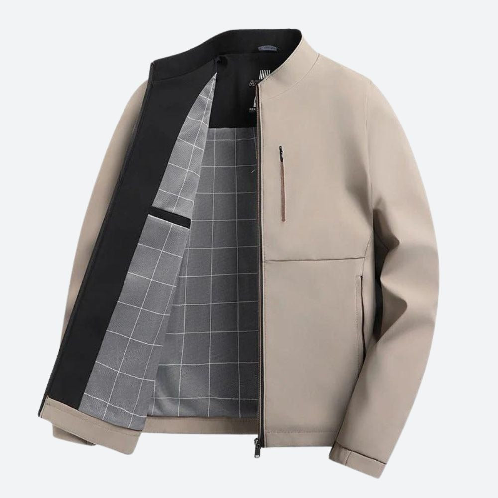 Fasano Stand-Collar Zip Jacket - Khaki