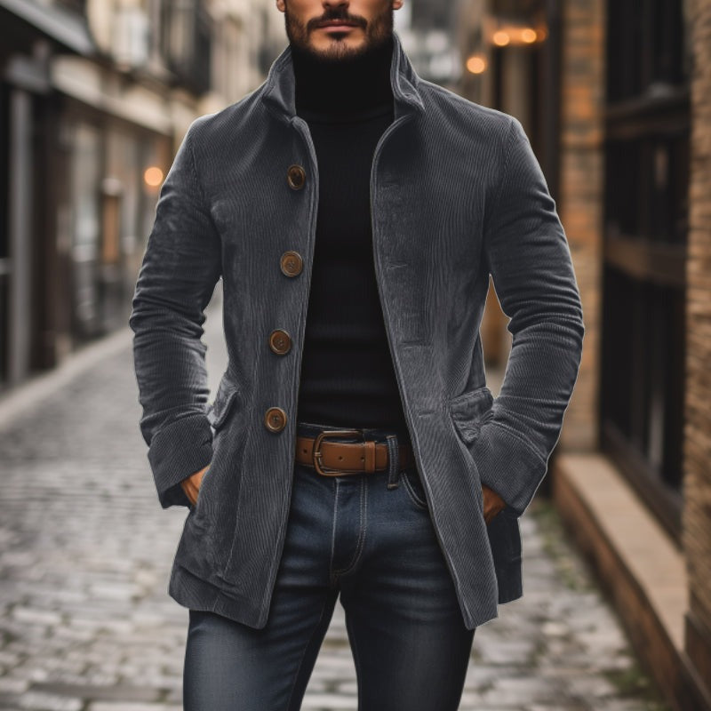 Feltre Corduroy Coat - Grey