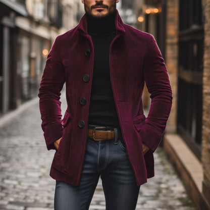 Feltre Corduroy Coat - Red