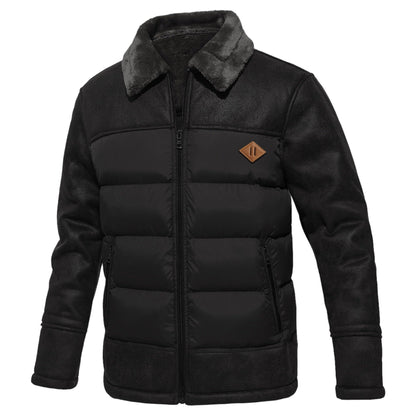 Fermignano Suede-Panel Puffer Jacket - Black