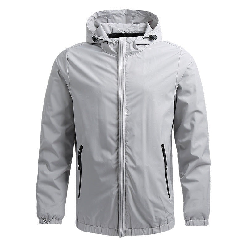 Fermo Minimal Hooded Zip Jacket - White