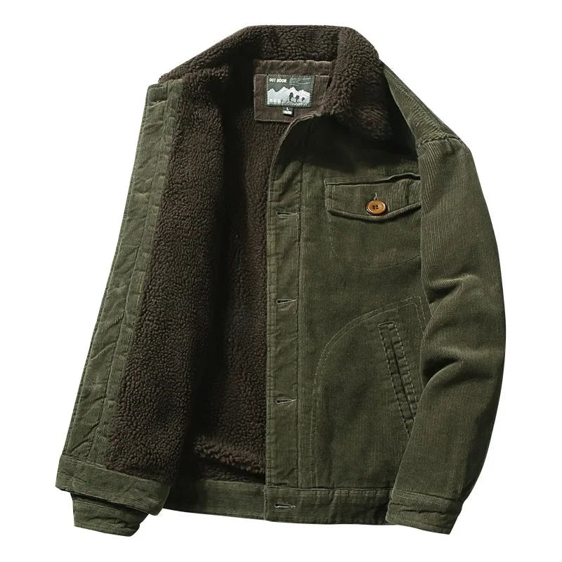 Fidenza Fleece-Lined Corduroy Jacket - Green