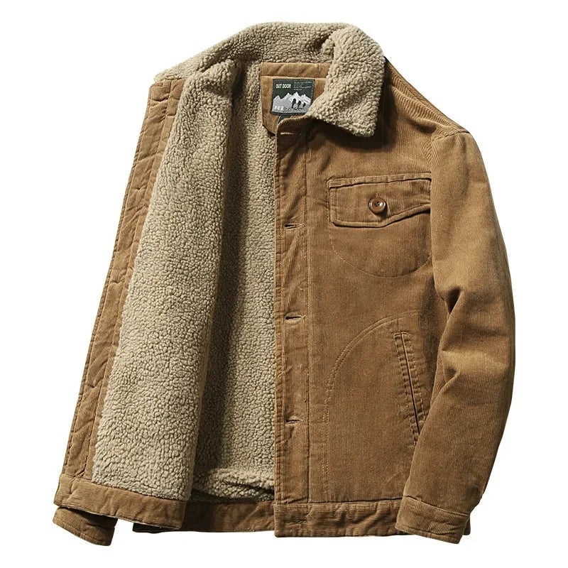 Fidenza Fleece-Lined Corduroy Jacket - Brown