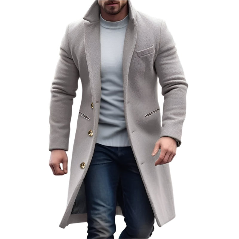 Fiesole Single-Breasted Overcoat - Grey