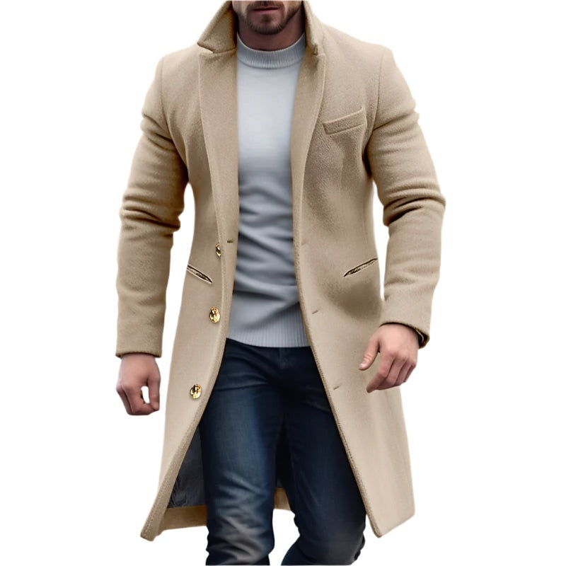 Fiesole Single-Breasted Overcoat - Beige