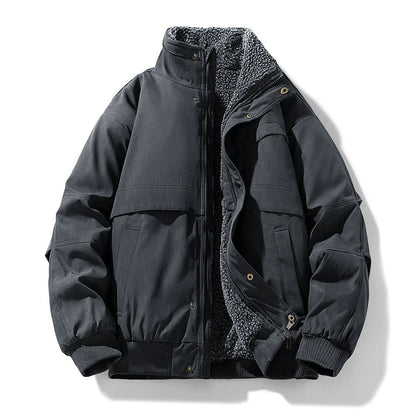 Fiuggi Fleece-Lined Stand-Collar Jacket - Black