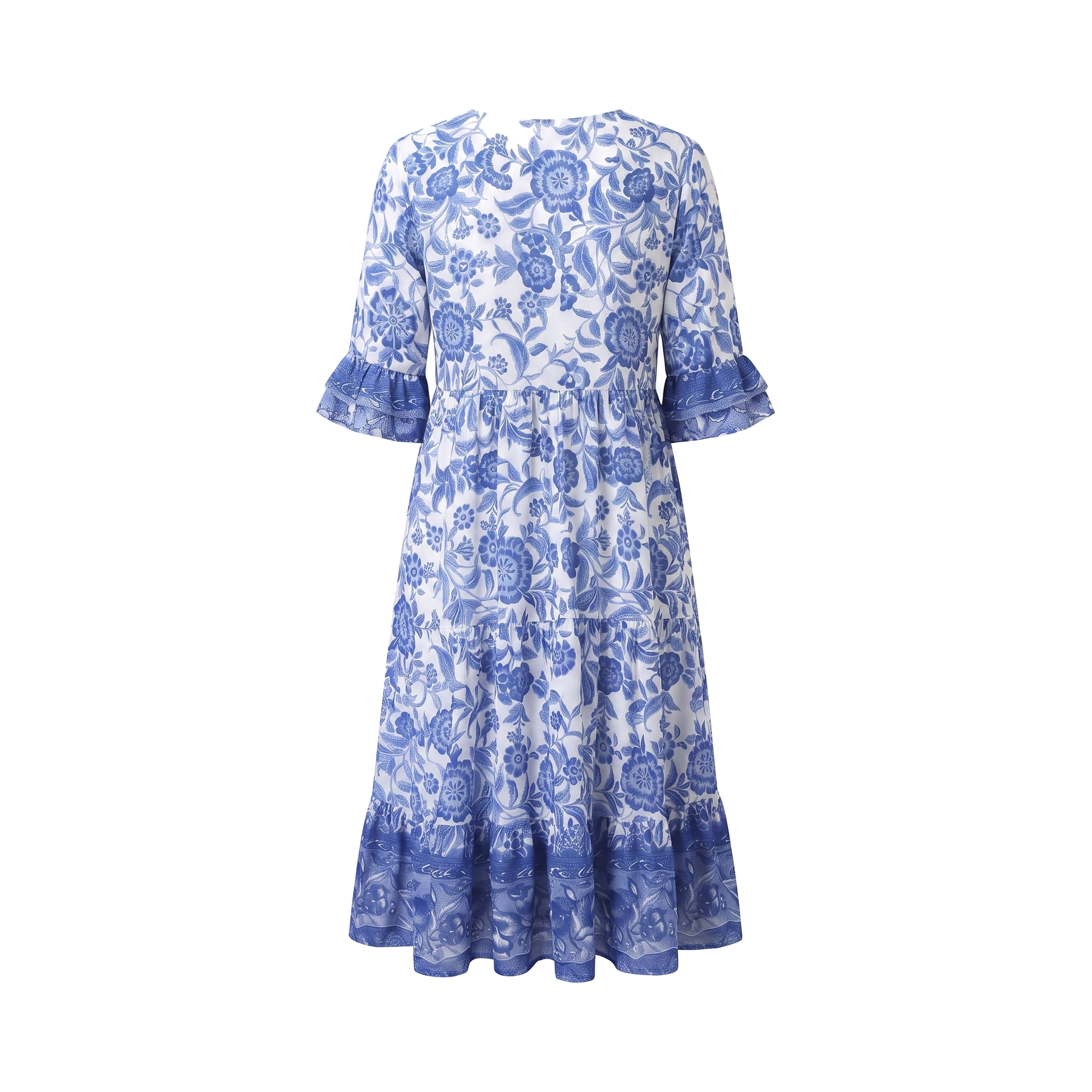 Floral Button Midi Dress - back