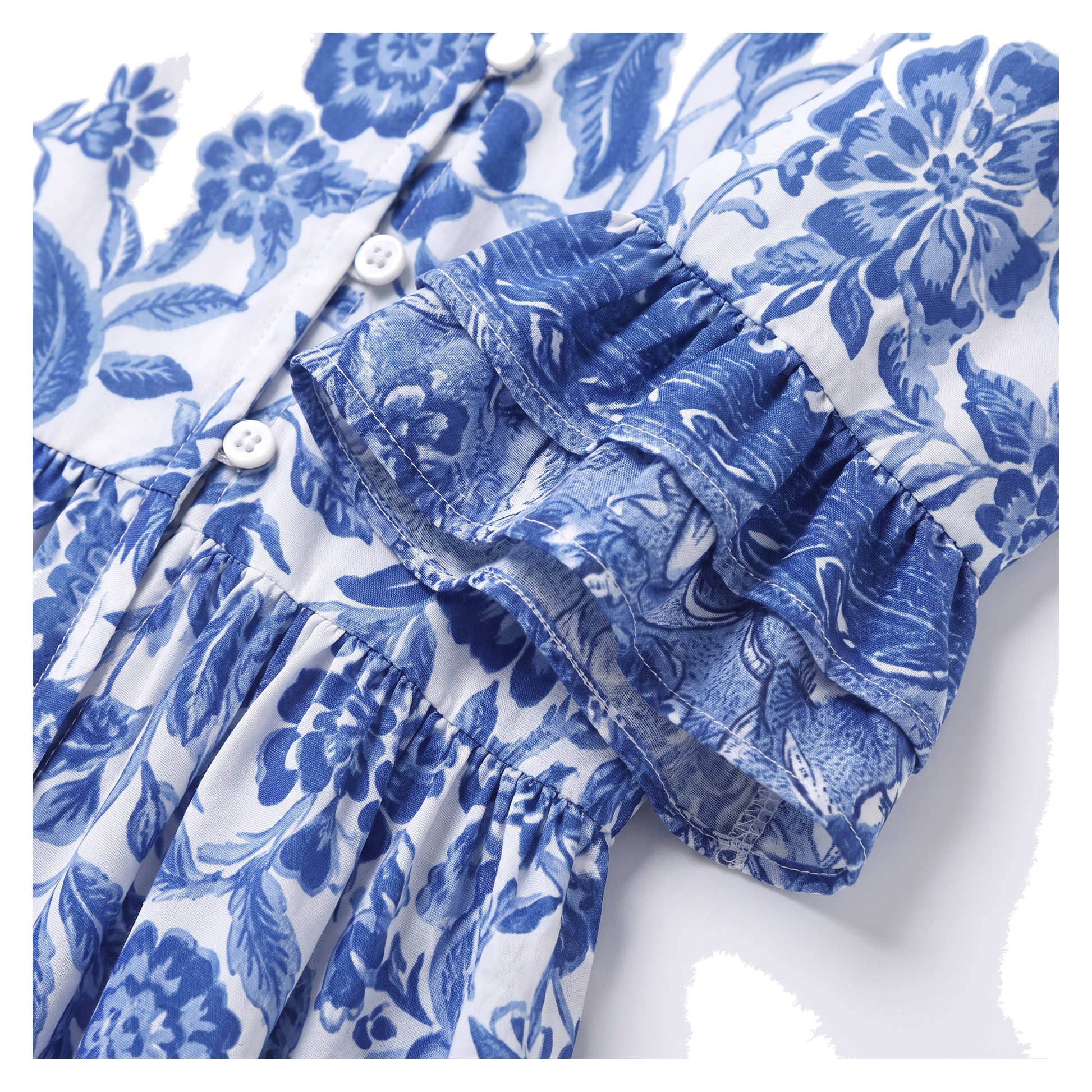 Floral Button Midi Dress - detail