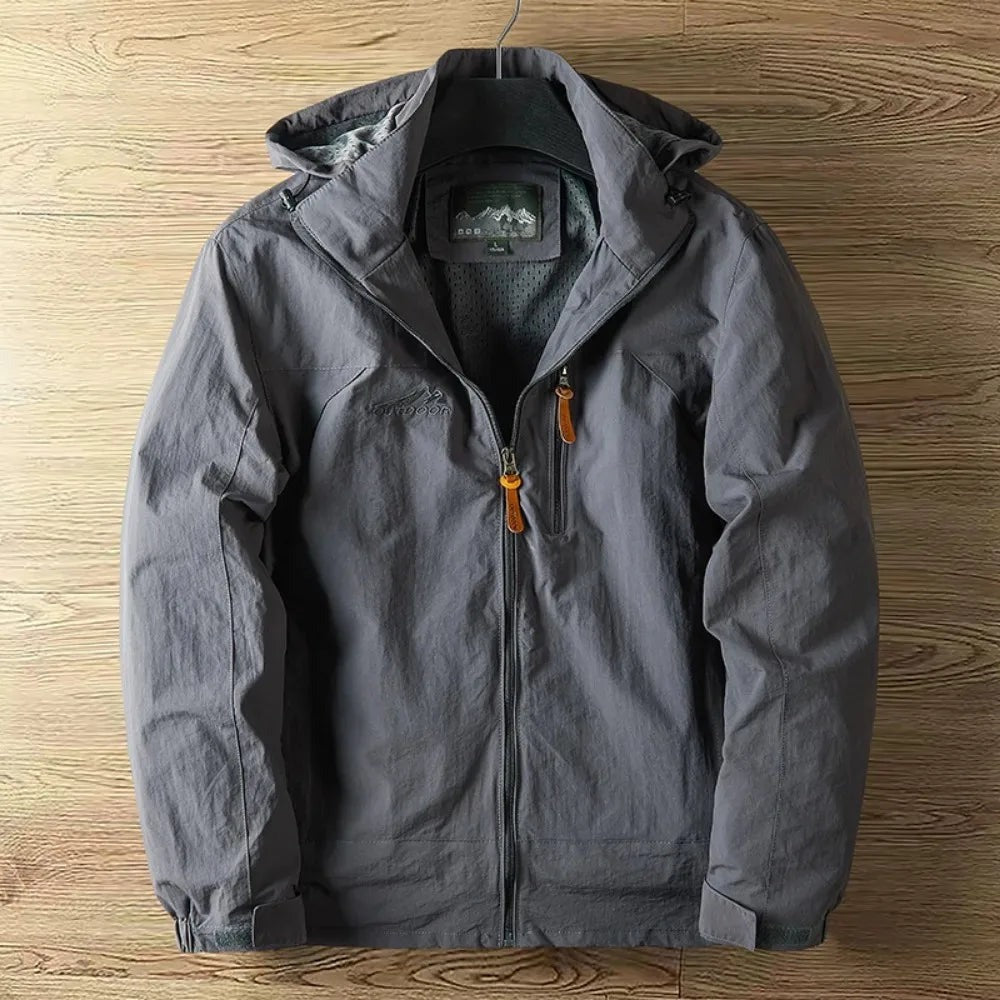 Foligno Mesh-Lined Hooded Jacket - Grey