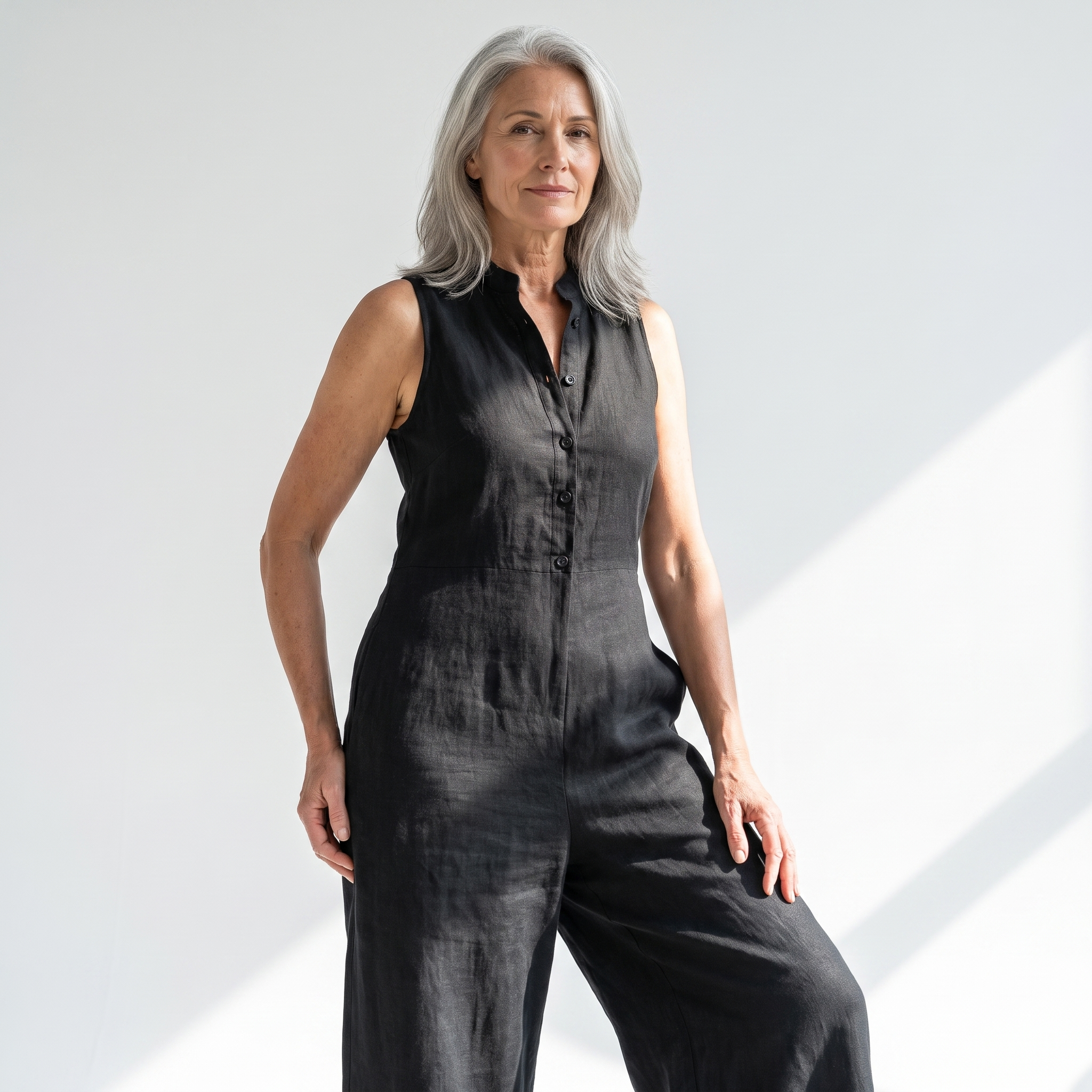 Wide-Leg Jumpsuit - Black