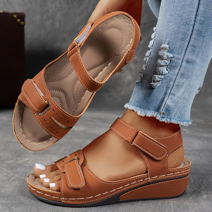 Comfort Leather Sandals - Brown