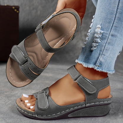 Comfort Leather Sandals - Grey