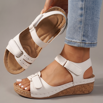 Comfort Leather Sandals - White