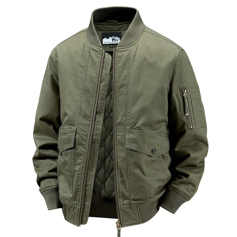 Gatteo Quilt-Lined Bomber Jacket - Green