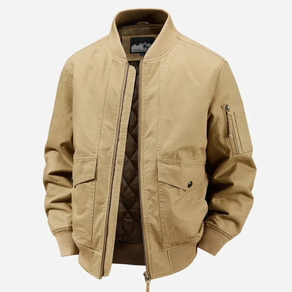 Gatteo Quilt-Lined Bomber Jacket - Khaki