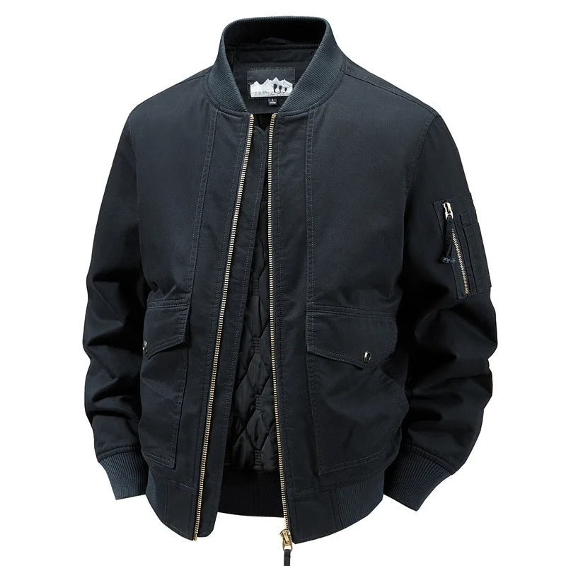 Gatteo Quilt-Lined Bomber Jacket - Blue