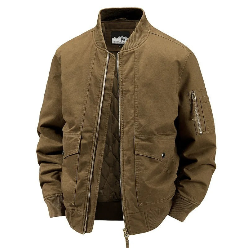 Gatteo Quilt-Lined Bomber Jacket - Dark Brown