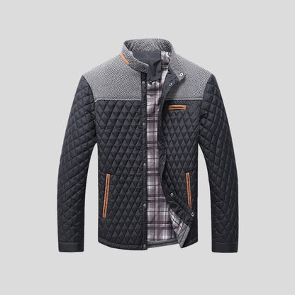 Gavardo Quilted Contrast-Yoke Jacket - Black