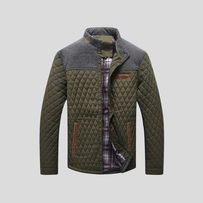 Gavardo Quilted Contrast-Yoke Jacket - Green