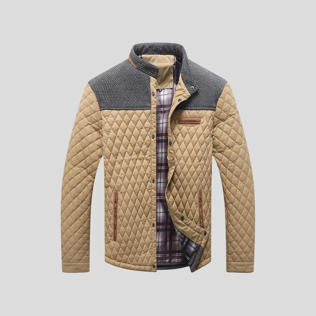 Gavardo Quilted Contrast-Yoke Jacket - Khaki