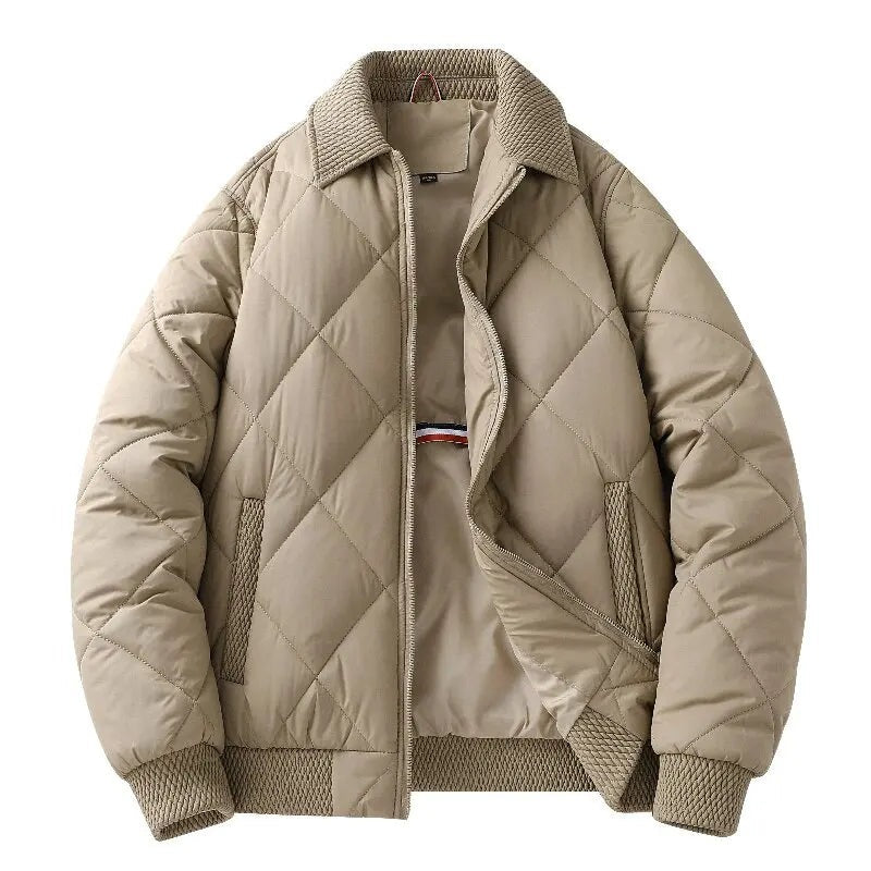Gavirate Diamond-Quilted Bomber Jacket - Khaki