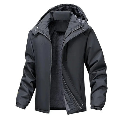 Giaveno Fleece-Lined Hooded Jacket - Grey