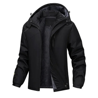 Giaveno Fleece-Lined Hooded Jacket - Black