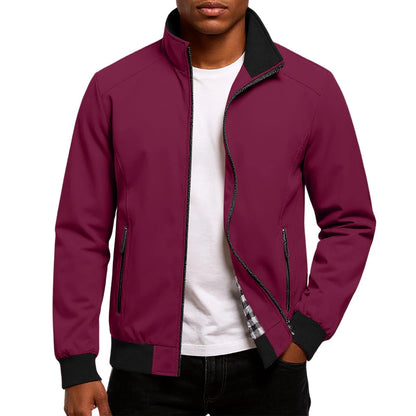 Giulianova Check-Lined Bomber Jacket - Red