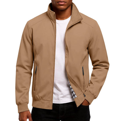 Giulianova Check-Lined Bomber Jacket - Khaki