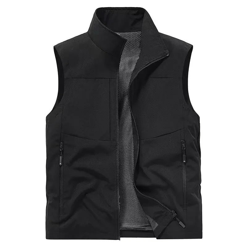 Gorizia Stand-Collar Zip Gilet - Black