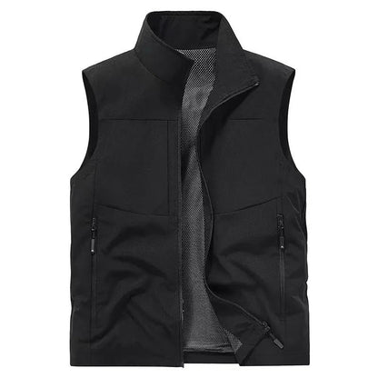 Gorizia Stand-Collar Zip Gilet - Black