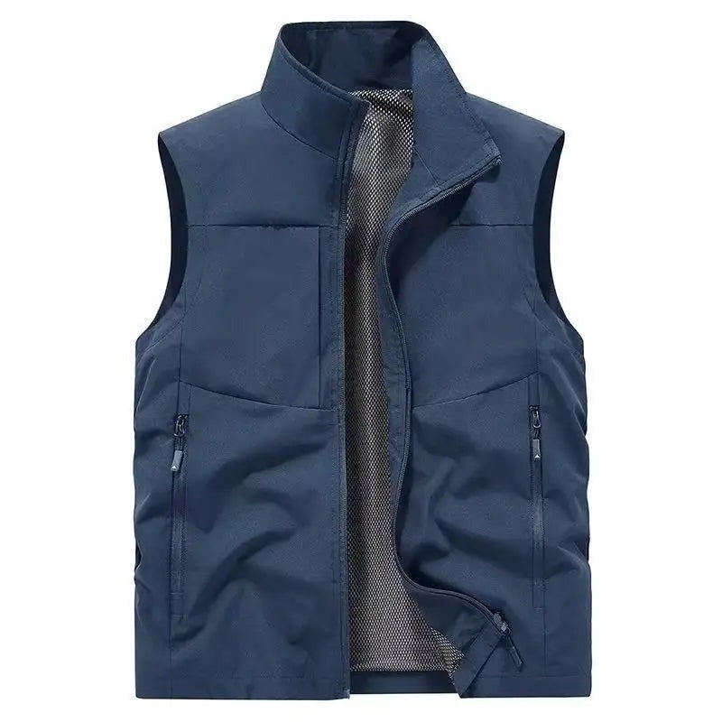 Gorizia Stand-Collar Zip Gilet - Blue