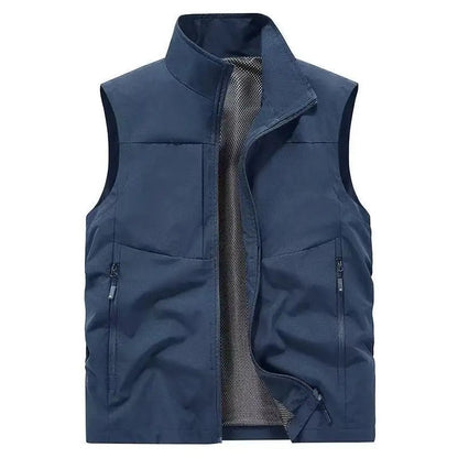 Gorizia Stand-Collar Zip Gilet - Blue