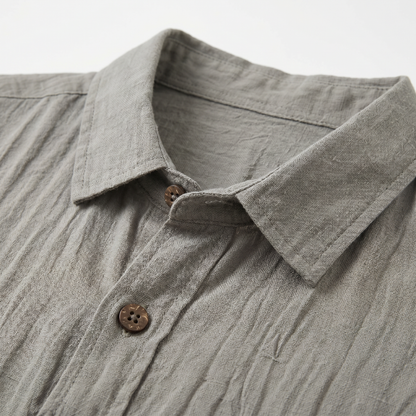 Phuket Linen Shirt - grey-detail